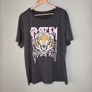 Go Get Em Tiger Short Sleeve Graphic Tee Women's Size XL NWOT